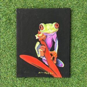 Vibrant Red-Eyed Tree Frog Canvas Art original oil